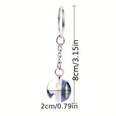 Constellation Luminous Keychain Glass Ball Pendant Zodiac Keychain
