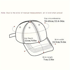 Printed Baseball Cap Vintage Dad Hat Adjustable Sunshade Cap For Fishing