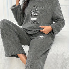 Cozy Letter Print Lounge Set Women's Loungewear