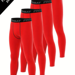 Men's Solid Leggings Active Quick-Dry Compression Pants