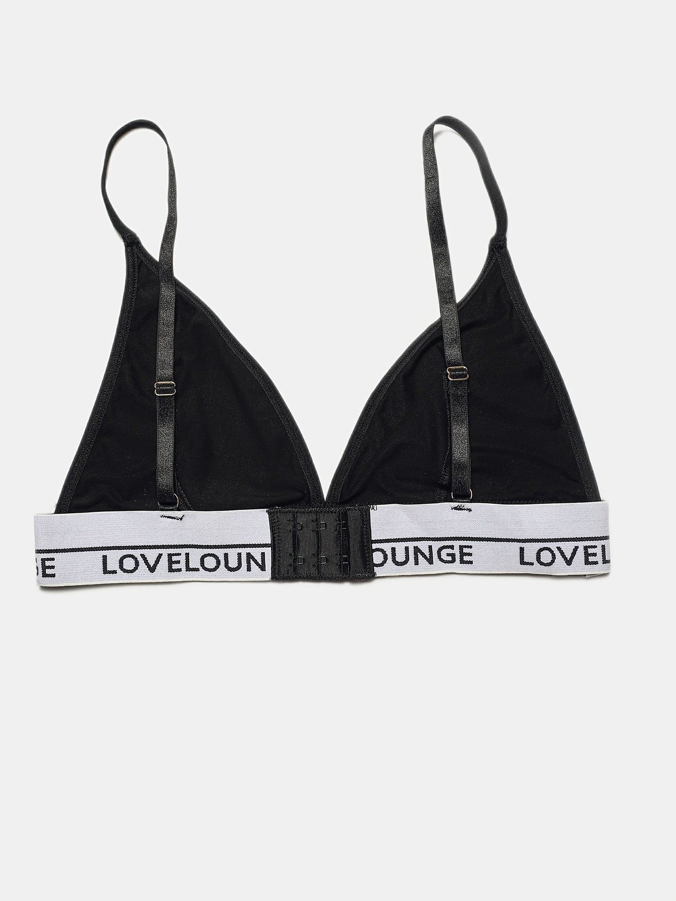 Letter Print Wireless Bra Comfy & Breathable Plunge Bra