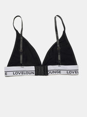 Letter Print Wireless Bra Comfy & Breathable Plunge Bra
