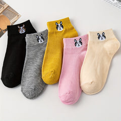 10 Pairs Cartoon Dog Print Socks Women's Stockings