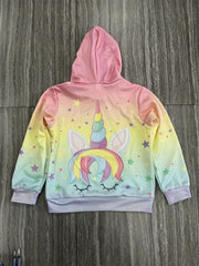 Girls Unicorn Hoodie Boys Cartoon Sports Hoodie Coat