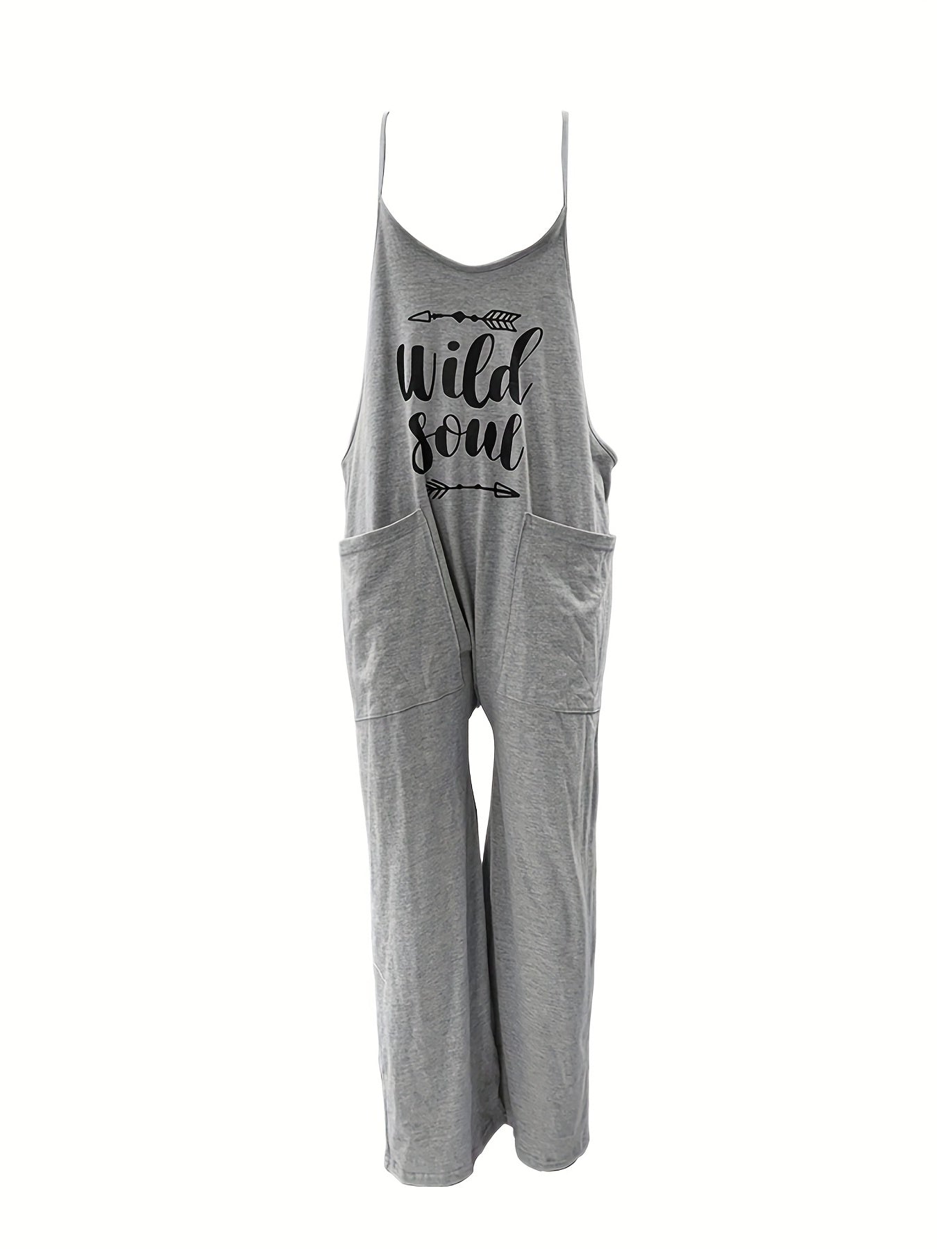 Patch Pocket Jumpsuit Spaghetti Strap Casual