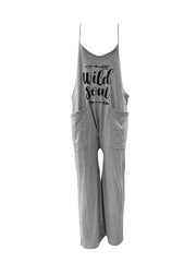 Patch Pocket Jumpsuit Spaghetti Strap Casual