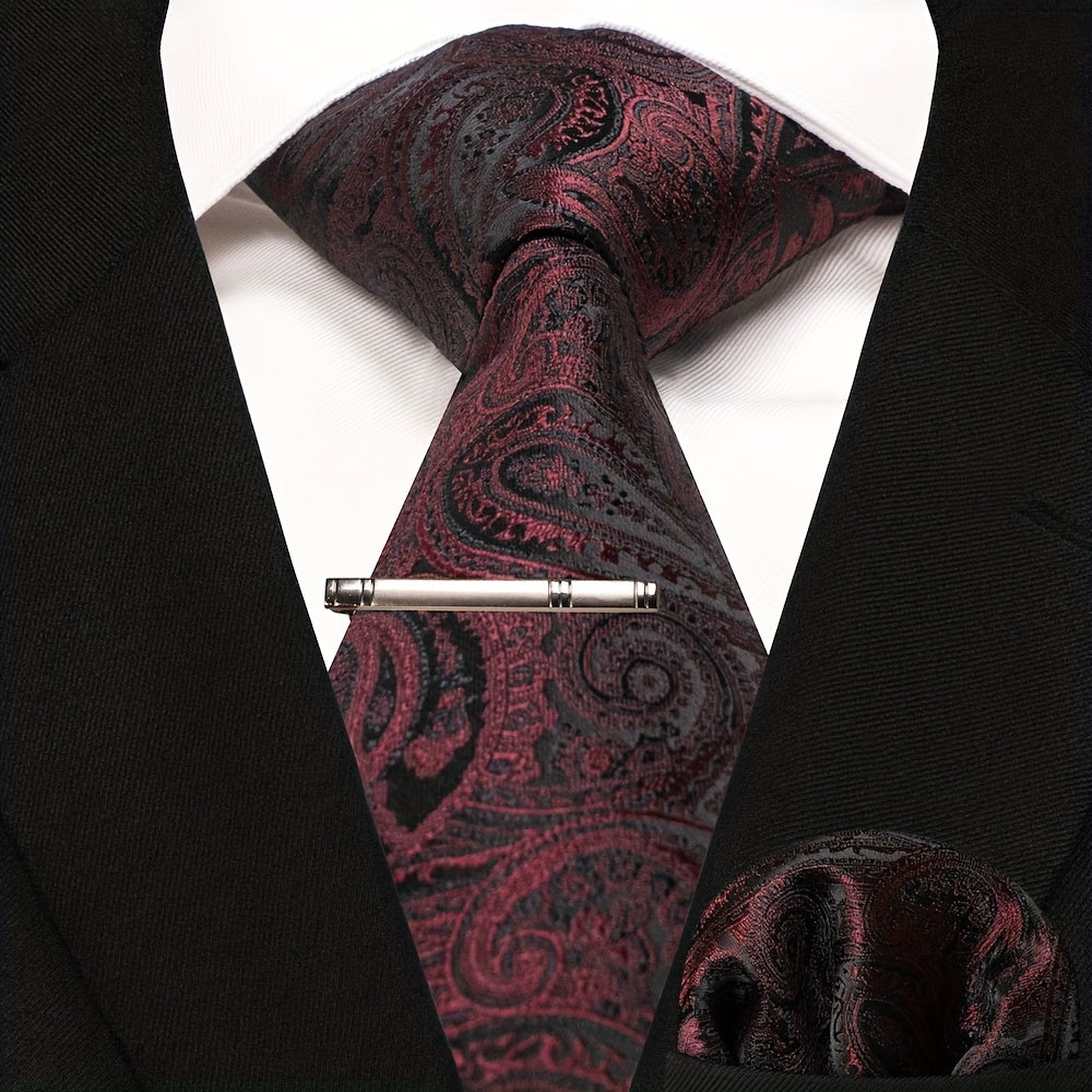 Paisley Tie And Pocket Square Set For Men