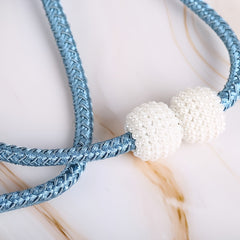 2pcs Faux Pearl Curtain Tiebacks for Blackout & Sheer Windows