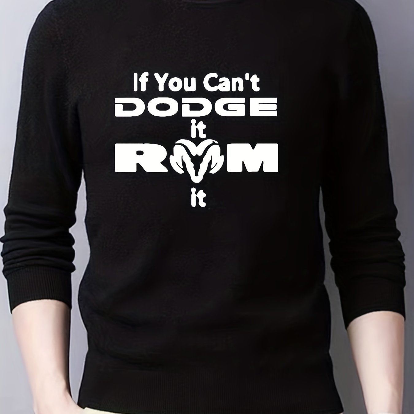 Slogan Print Knitted Sweater for Men