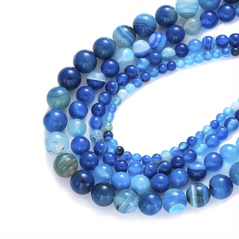 4-12mm Iace Agates Beads Smooth Natural Stone Round Loose Beads