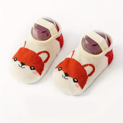 Baby Girls Cotton Non-slip Floor Socks Shoes Cartoon Animal Pattern