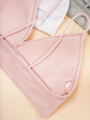 4pcs Solid Wireless Bras Women's Lingerie