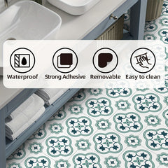 9pcs Moroccan Floor Tile Sticker PVC Waterproof Vinyl Matte for Living Room