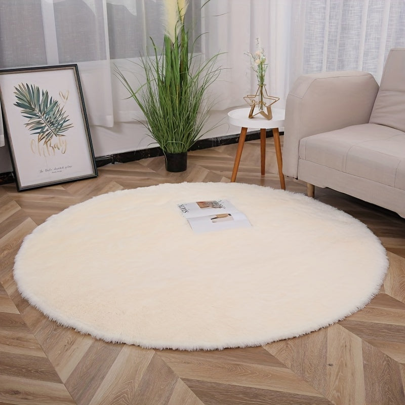 American Style Round Rug Plush PV Velvet Area Rug