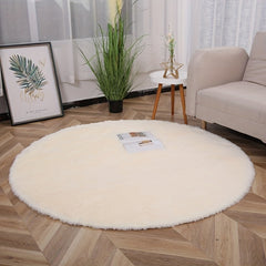 American Style Round Rug Plush PV Velvet Area Rug