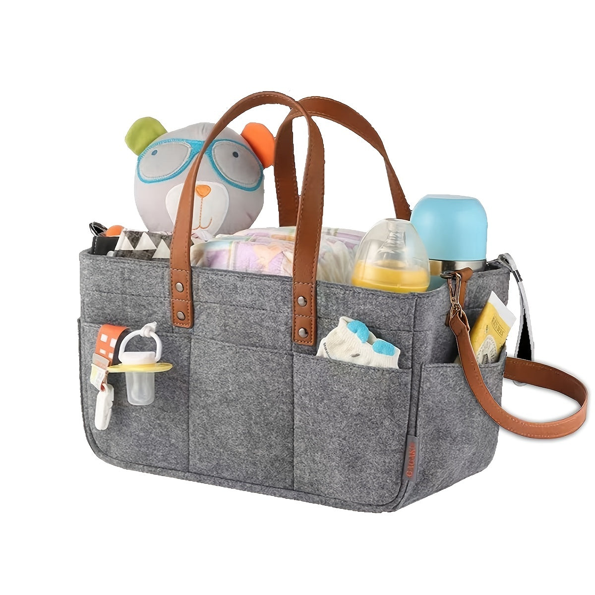 Neutral Baby Diaper Caddy Organizer - Nursery Basket Gift for Parents