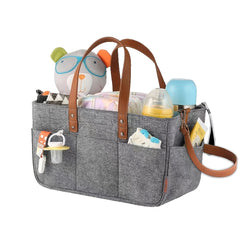 Neutral Baby Diaper Caddy Organizer - Nursery Basket Gift for Parents