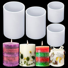 1pc Cylinder Silicone Candle Mold 10 & 7 & 5 08cm For DIY Crafts Wax Candle