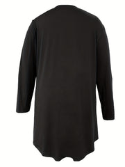 Women's Solid Long Sleeve Open Front Cardigan