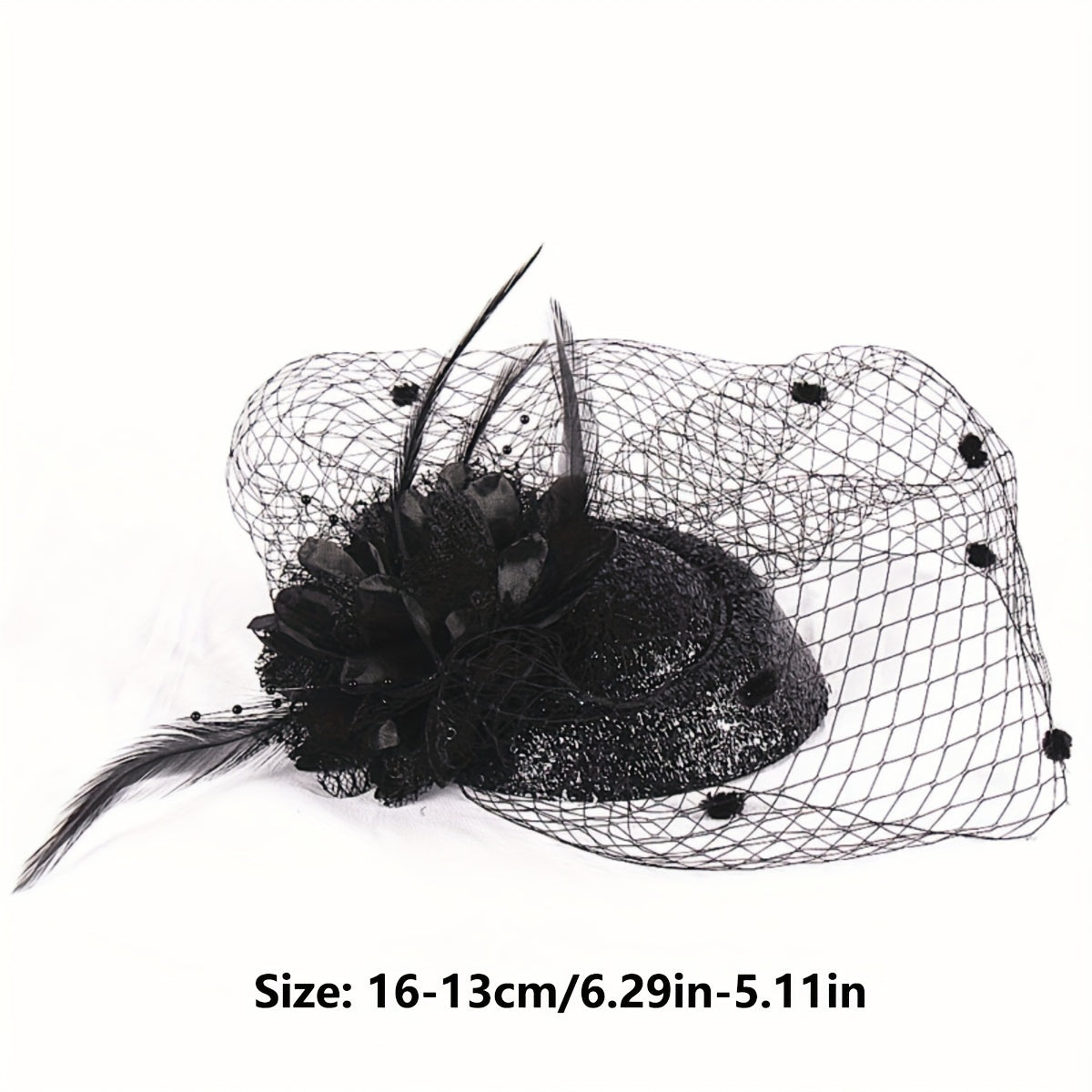 Vintage Style Bridal Veil Hat with Tassel Mesh Headpiece Wedding Accessory