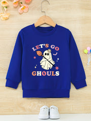 Go Chouls Ghost Graphic Halloween Girls Sweatshirt