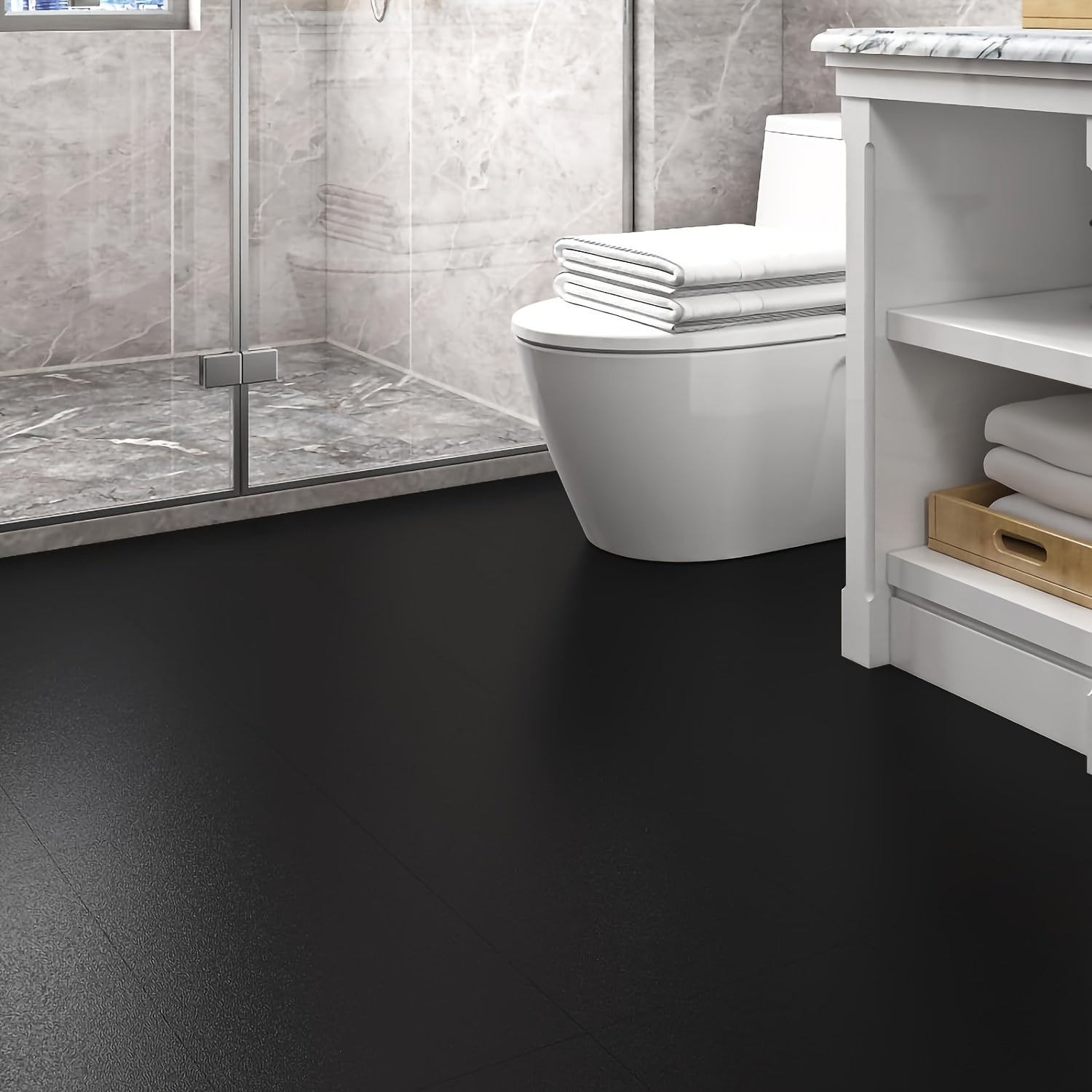10pcs Peel and Stick Floor Tiles 30 30 Easy Install Waterproof Bathroom Kitchen