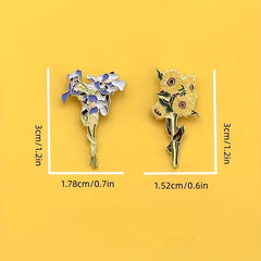 2pcs Plant Enamel Pins Set for Girls | Funny Button Pins Jewelry