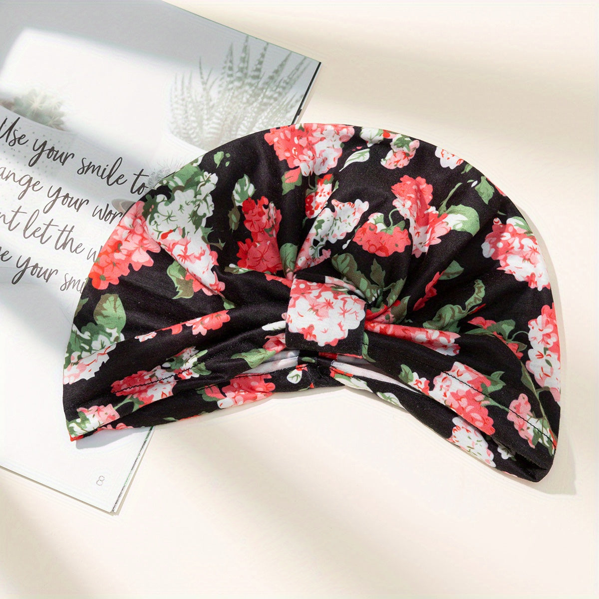Flower Print Turban Cap Head Wrap Elastic Hijab Women Bandana Beanies