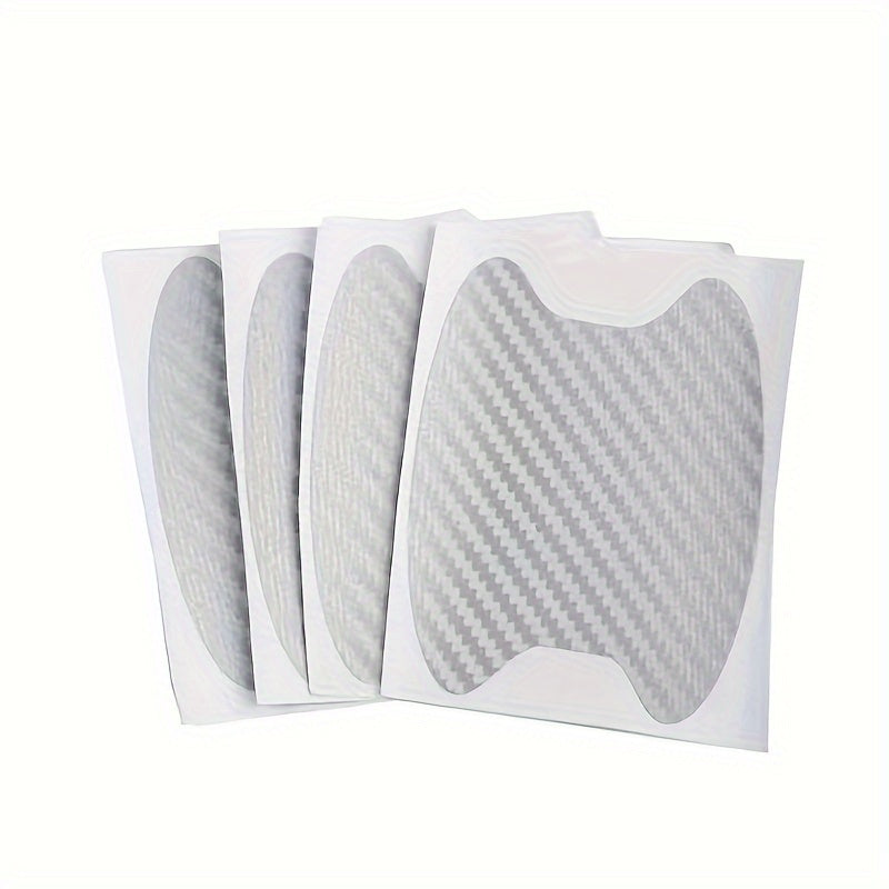 4pcs Set Carbon Fiber Texture Car Door Handle Protectors Stickers