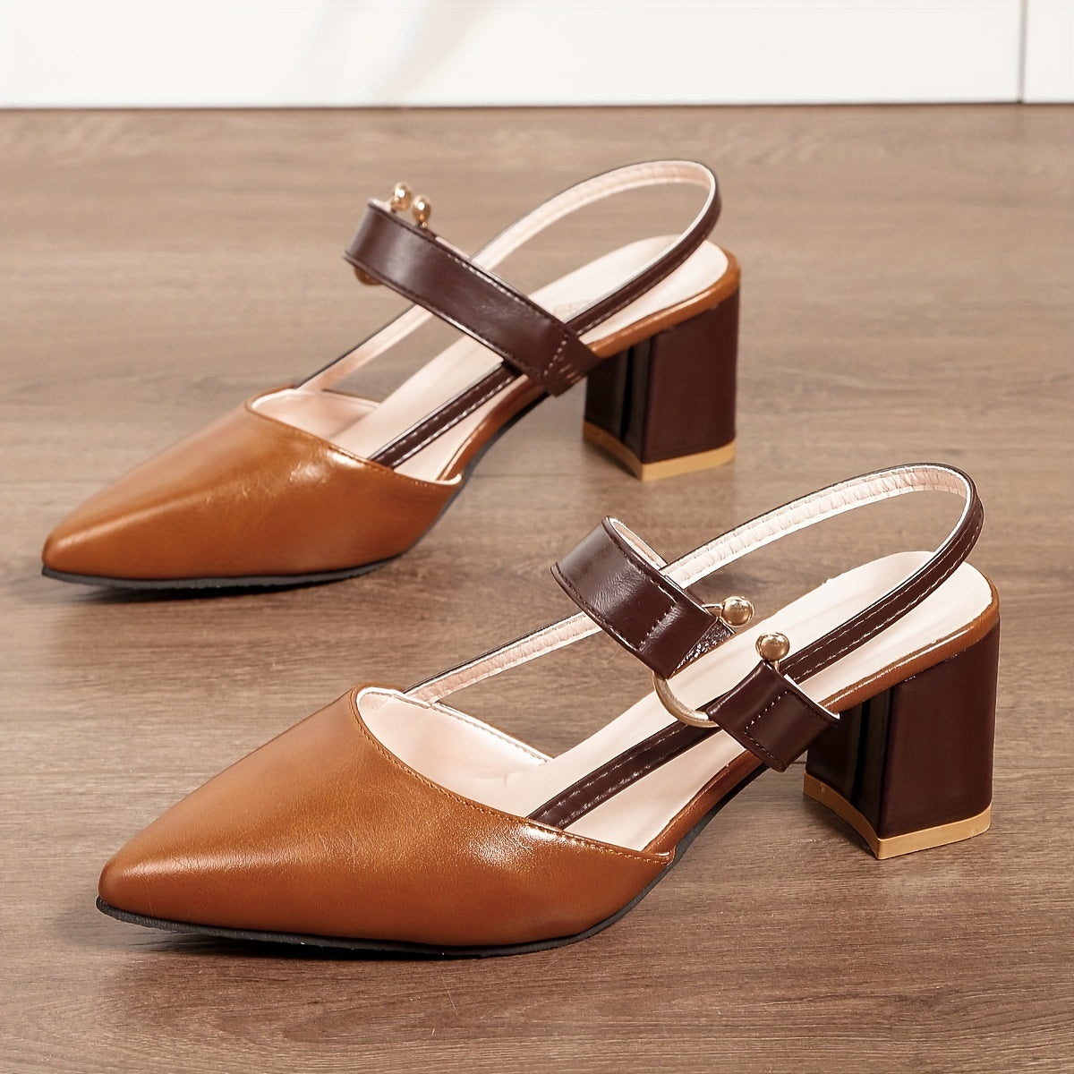 Women's Pointed Toe Block High Heel Sandals