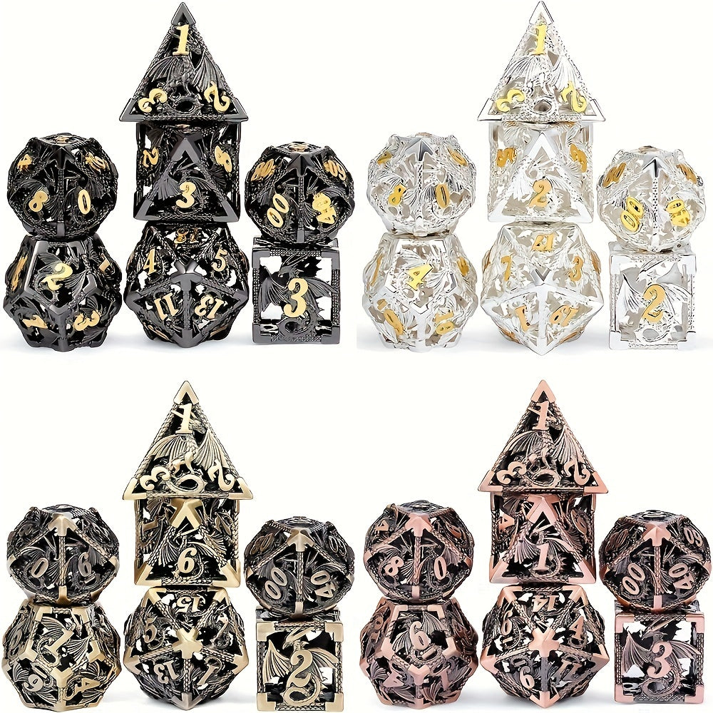 7pcs Dragon Metal Dices Set RPG Board Games