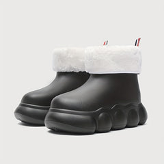 Women's Lightweight Rain Boots Short Tube Winter Thickened Warm Rain Shoes