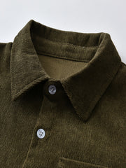 Boys Long Sleeve Solid Button Blouse