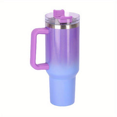 40oz Stainless Steel Tumbler with Handle and Straw