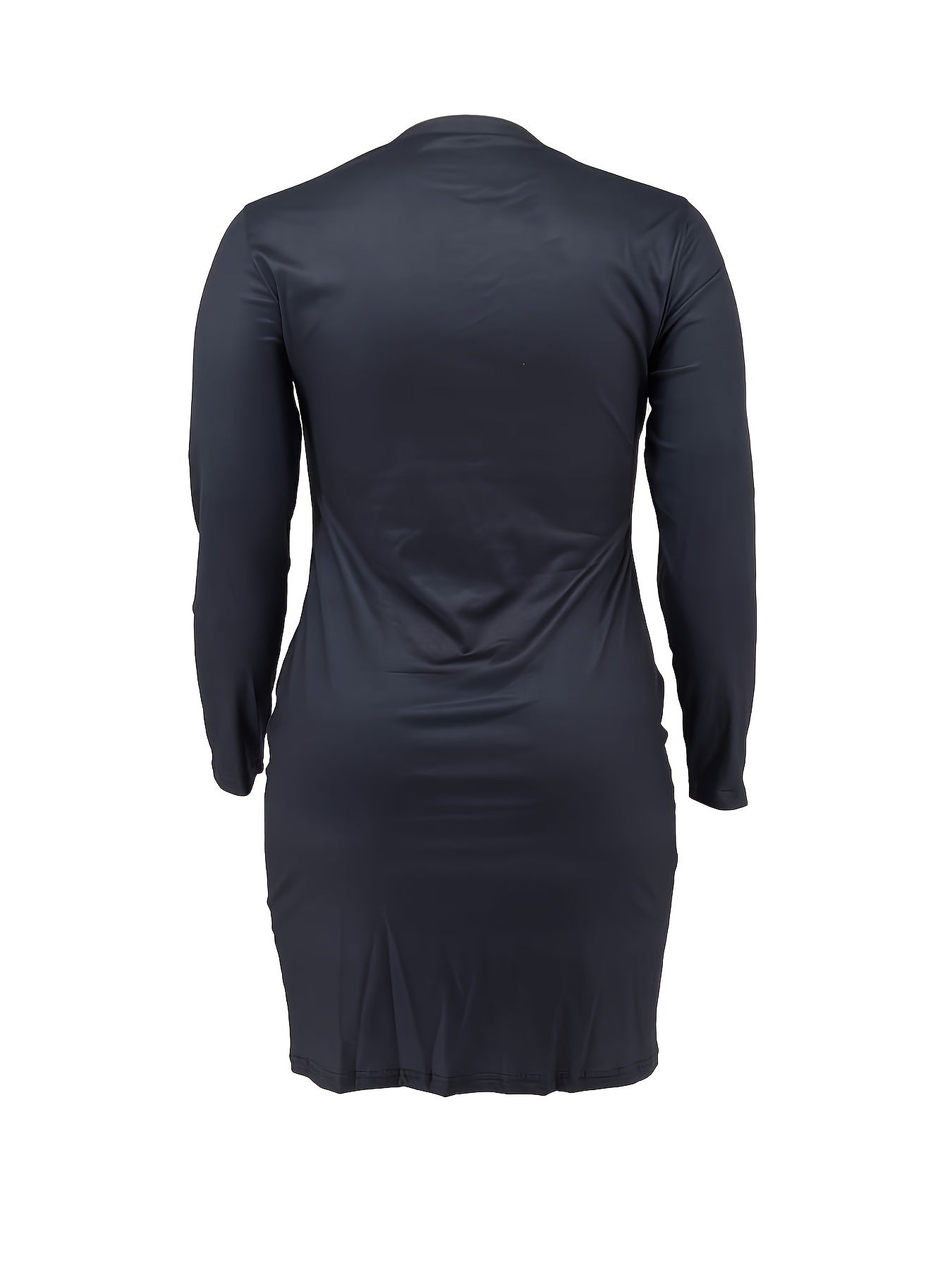Casual Dress Women's Plus Letter Print Long Sleeve Round Neck Mini Dre