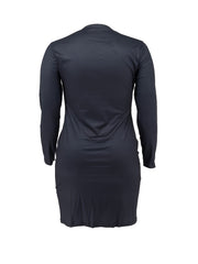 Casual Dress Women's Plus Letter Print Long Sleeve Round Neck Mini Dre