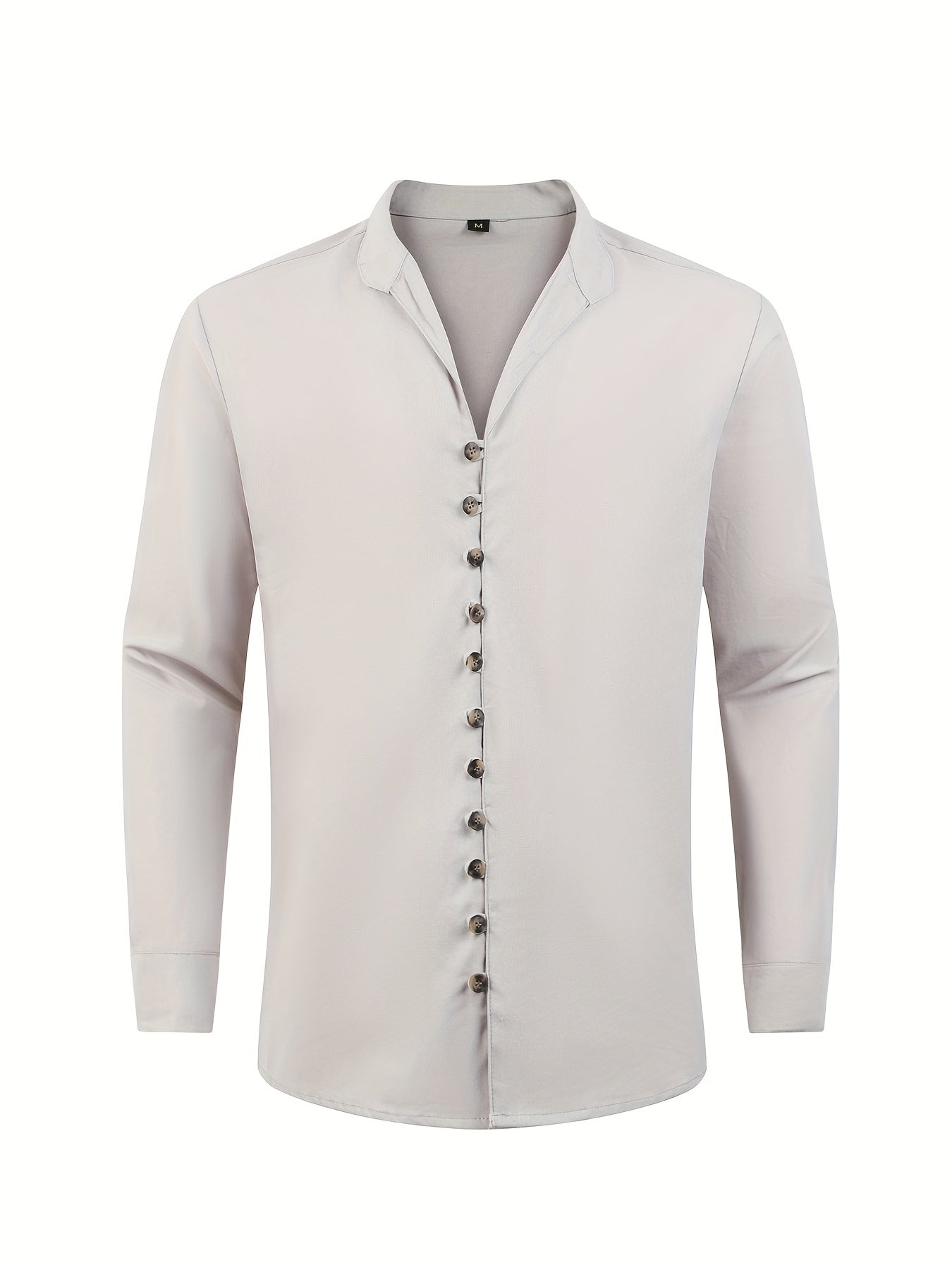 Men's Solid Long Sleeve Shirt for Spring Summer Autumn
