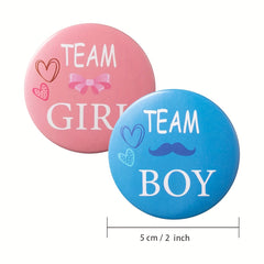 12 Pieces Gender Reveal Button Team Boy Girl Baby Shower Party Supplies