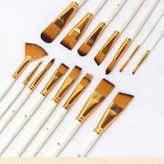 15-Piece Painting Pen Set with Scraper & Nylon Brush Bag