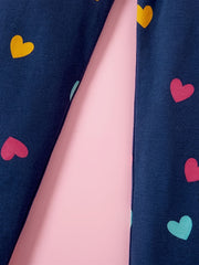 3pcs Girls Heart Print Leggings Breathable Casual Pants For Kids
