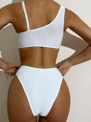 Ring Linked Cut Out High Cut Bikini Set