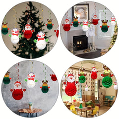 6pcs Christmas Swirl Garland Santa Claus Hanging Swirl Decoration