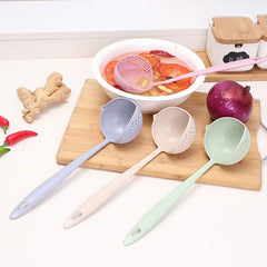 2 In 1 Leak Spoon Long Handle Plastic Soup Spoon