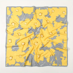 Flower Print Block Scarf Square Shawl Women Head Wrap Sunscreen