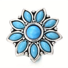 18mm Alloy Flower Snap Button Jewelry with Rhinestones, DIY Bracelet Necklace