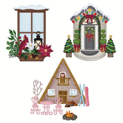 Christmas Flower Window Cabin Metal Cutting Mold DIY Scrapbooking