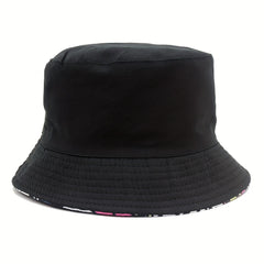 Cartoon Graffiti Print Bucket Hat Kitten Dog Pattern Sunshade Hat