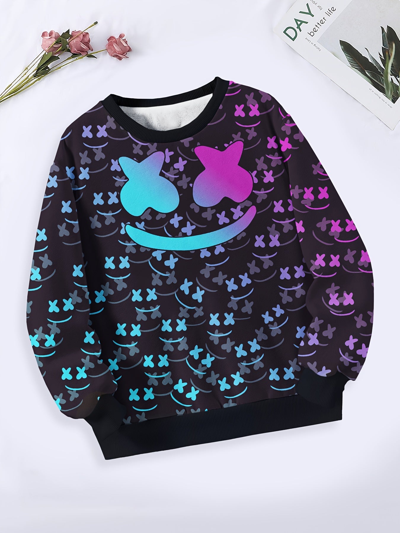 Girls Boys Crew Neck Sweatshirt Spring Fall Sports Gift