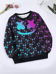 Girls Boys Crew Neck Sweatshirt Spring Fall Sports Gift