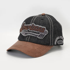 Unisex Sunshade Adjustable Baseball Cap Denim Stitching Embroidery